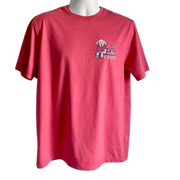 Izod Saltwater Beach Bum Graphic Tee Shirt with Dog Men's Medium - Picture 2 of 10